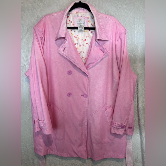 White Stag Women’s Plus 3X Pink Jacket / Coat – Belted • Floral Liner - Picture 8 of 12